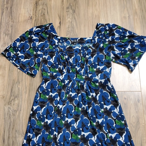 Saks Fifth Ave Blue Brown Pattern Dress - Picture 8 of 14